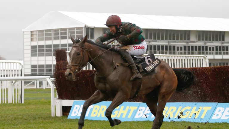 Mister Whitaker - in winning action at Cheltenham