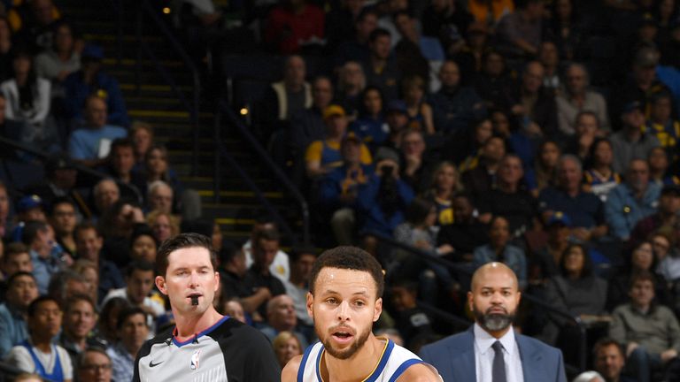 Stephen Curry attacks off the dribble for Golden State