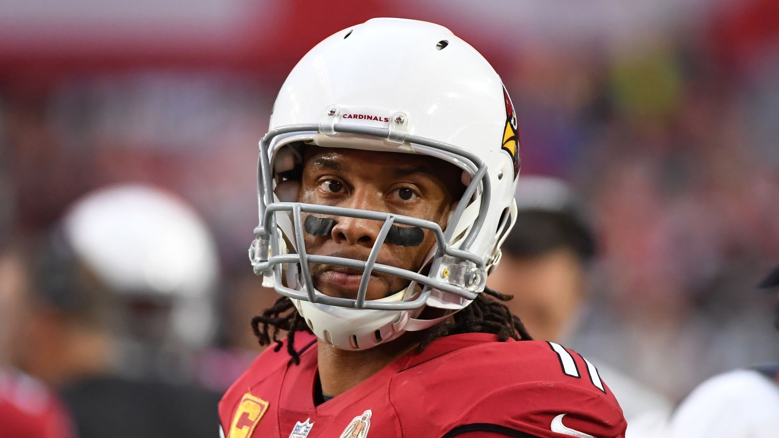 Arizona Cardinals' Larry Fitzgerald makes a catch during the teams