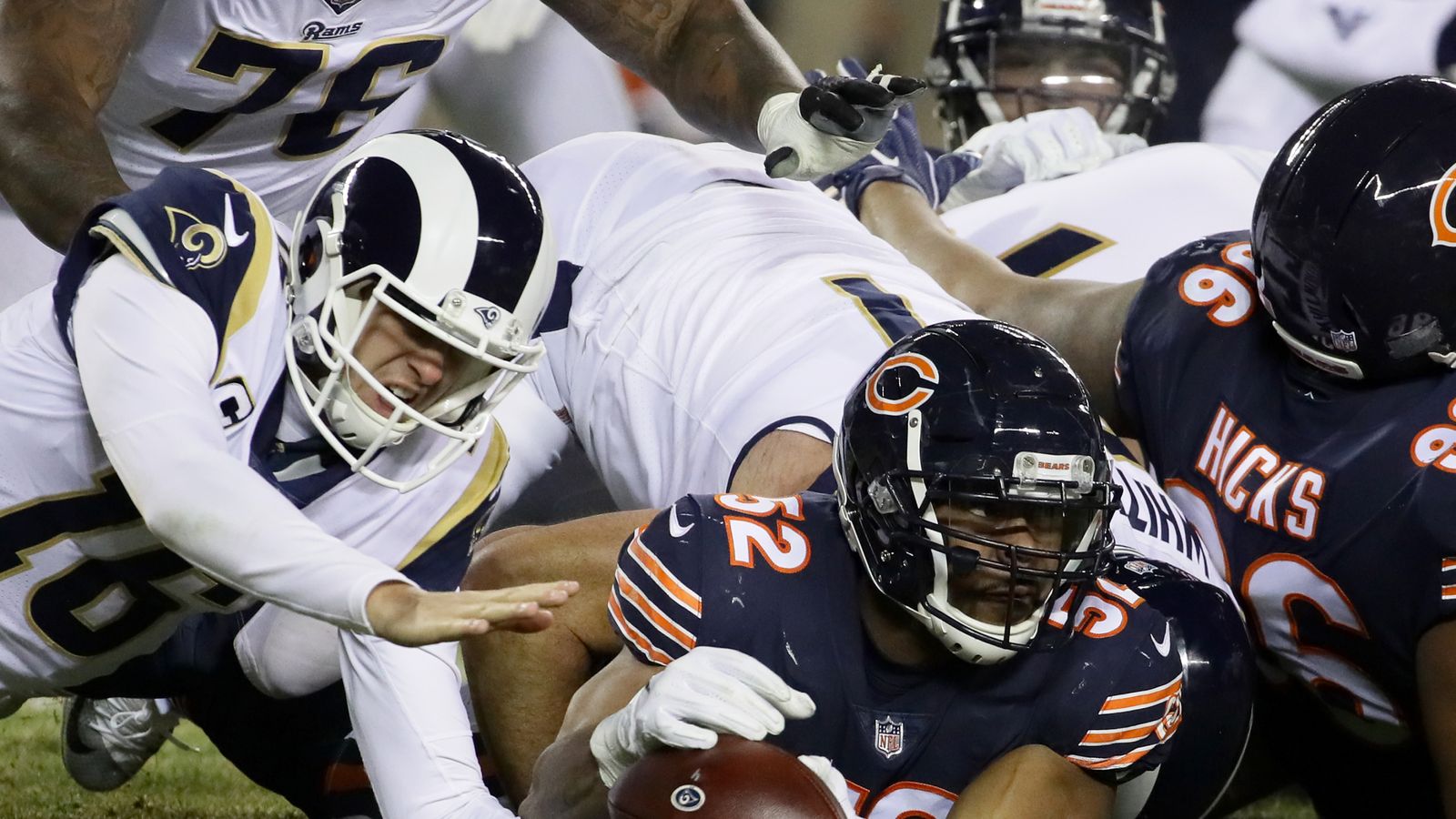 Los Angeles Rams 6-15 Chicago Bears: Jared Goff intercepted four times ...