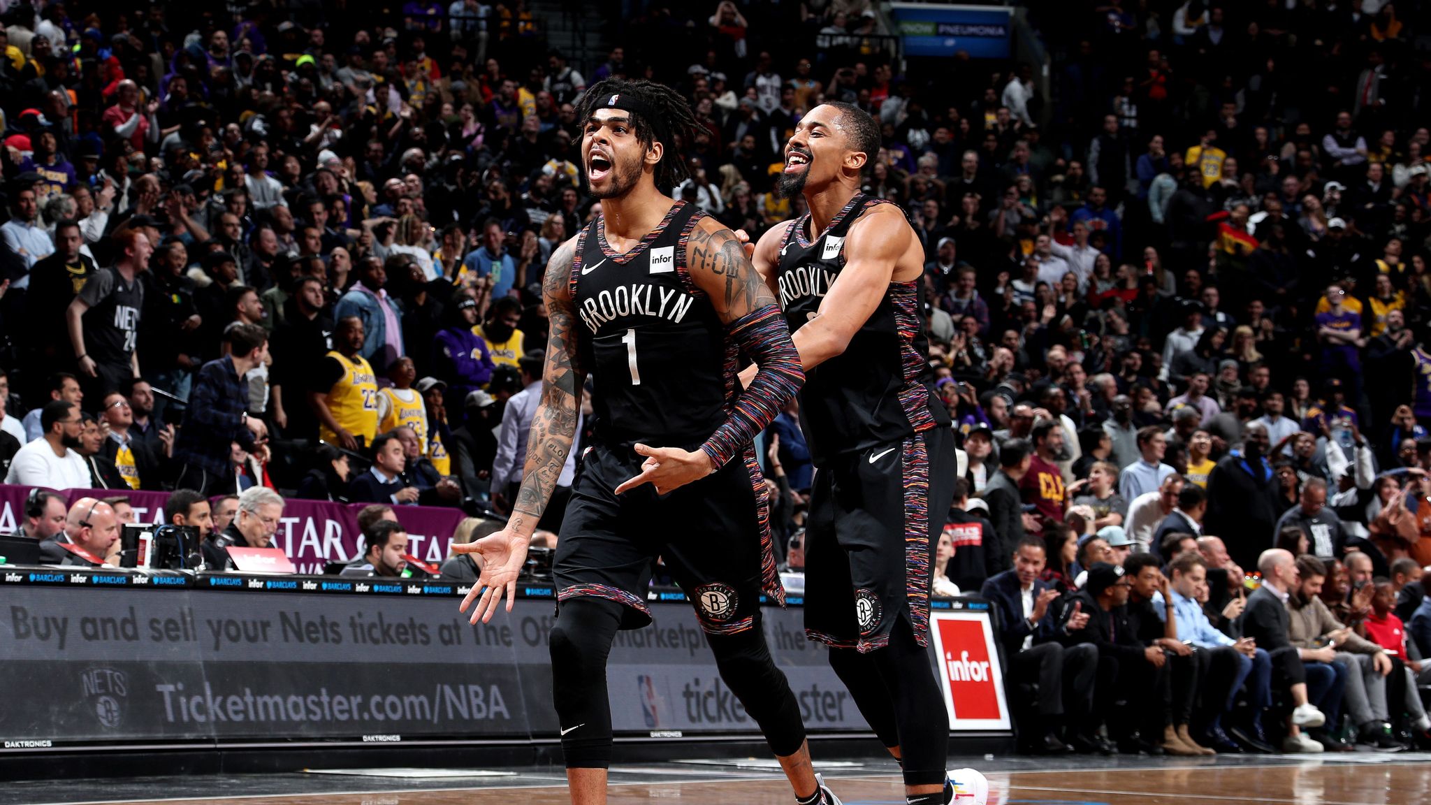 D'Angelo Russell, Nets Bench Dance During Blowout Win vs