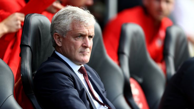Mark Hughes prior to the Premier League match between Southampton and Leicester City at St Mary's Stadium on August 25, 2018