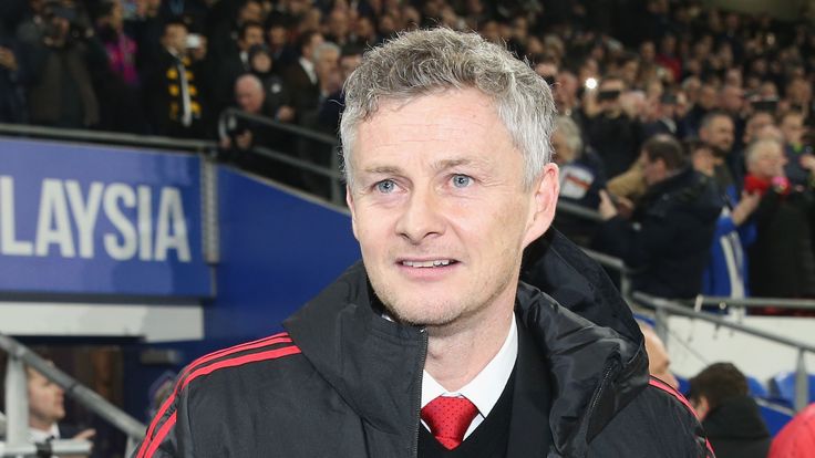 Manchester United caretaker manager Ole Gunnar Solskjaer ahead of kick-off at the Cardiff City Stadium
