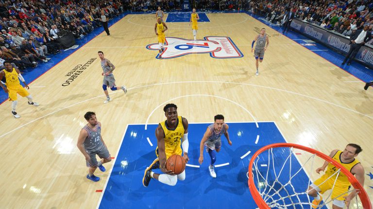 Darren Collison scores with a lay-up