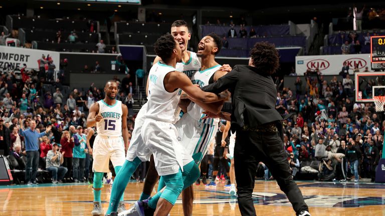 Jeremy Lamb celebrates after hitting the game-winning shot