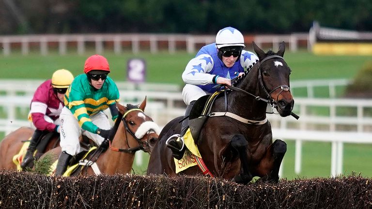 David Mullins riding Kemboy clear the last to win the Savills Chase at Leopardstown