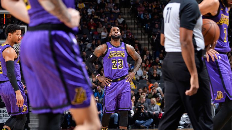 LeBron James shows his frustration as the Lakers fall in San Antonio