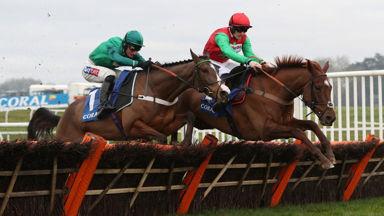 Quel Destin leads Adjali over the last at Chepstow