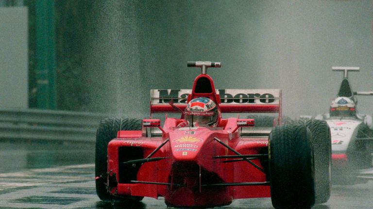 &#8220;OH GOD,&#8221; wailed a stunned Murray Walker as dominant race leader Schumacher slammed into the back of a lapped Coulthard at a treacherous Spa. Returning to the pits on three wheels, an incensed Schumi attempted to confront the Scot in pit lane!
