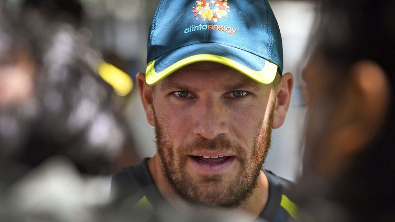 Australia's Aaron Finch shared a 112-run stand with Marcus Harris in the second Test