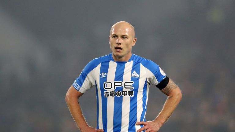 Aaron Mooy during the Premier League match between Huddersfield Town and Fulham FC at John Smith's Stadium on November 5, 2018 in Huddersfield, United Kingdom.