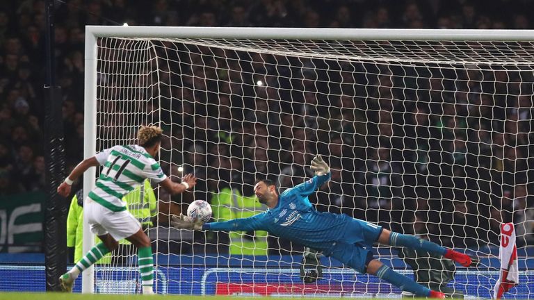  during the Betfred Cup Final between Celtic and Aberdeen at Hampden Park on December 2, 2018 in Glasgow, Scotland.