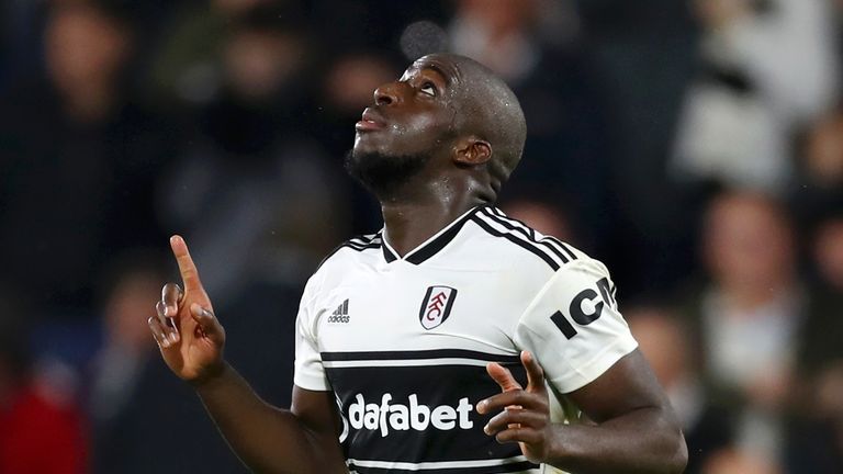  Aboubakar Kamara of Fulham celebrates his goal