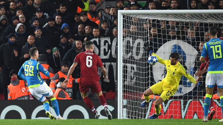 Alisson, Liverpool v Napoli