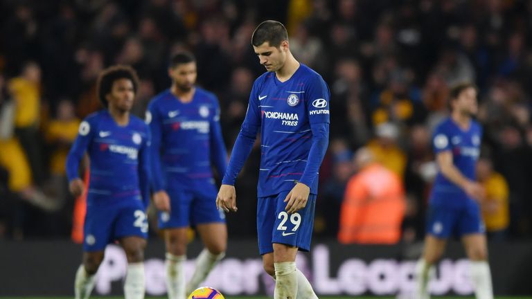  during the Premier League match between Wolverhampton Wanderers and Chelsea FC at Molineux on December 5, 2018 in Wolverhampton, United Kingdom.