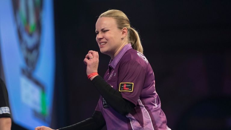 Anastasia Dobromyslova suffered defeat at the World Darts Championship