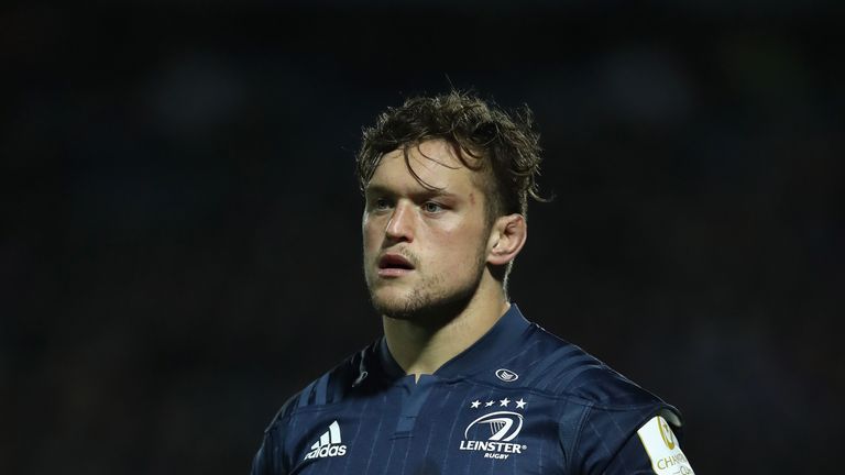 during the Champions Cup match between Leinster Rugby and Wasps at the RDS Arena on October 12, 2018 in Dublin, Ireland.