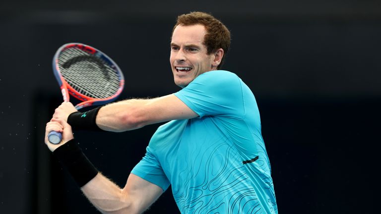 Andy Murray of Great Britain during a practise session ahead of the 2019 Brisbane International at Pat Rafter Arena on December 29, 2018 in Brisbane, Australia.