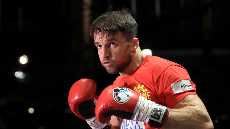 Anthony Fowler during a public workout at Sheffield Winter Garden