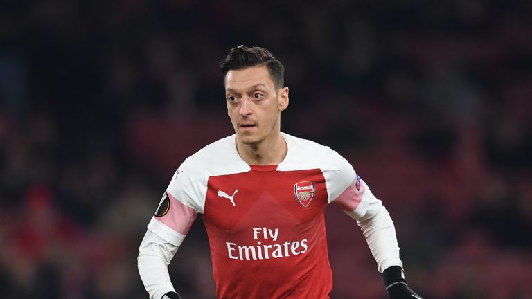 Mesut Ozil during the UEFA Europa League Group E match between Arsenal and Qarabag FK at Emirates Stadium on December 13, 2018 in London, United Kingdom.