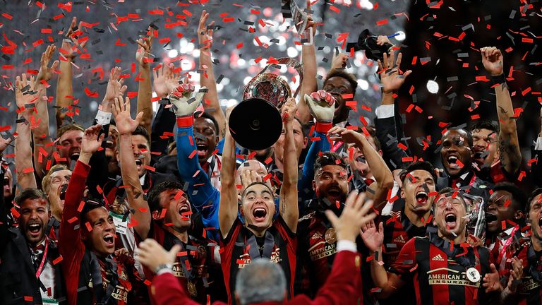 Atlanta lift the MLS Cup in only their second year of existence