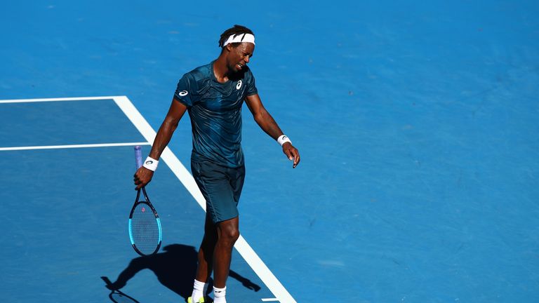 Gael Monfils suffered badly from the heat during the 2018 Australian Open