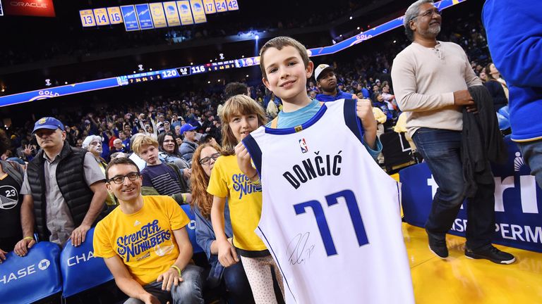10-year-old Eric Kocher received a signed jersey for his troubles.