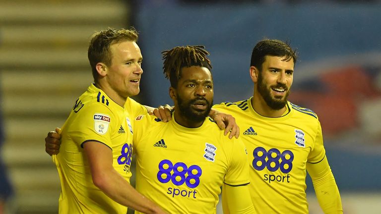 Birmingham City's Jacques Maghoma celebrates scoring his sides 3rd goal