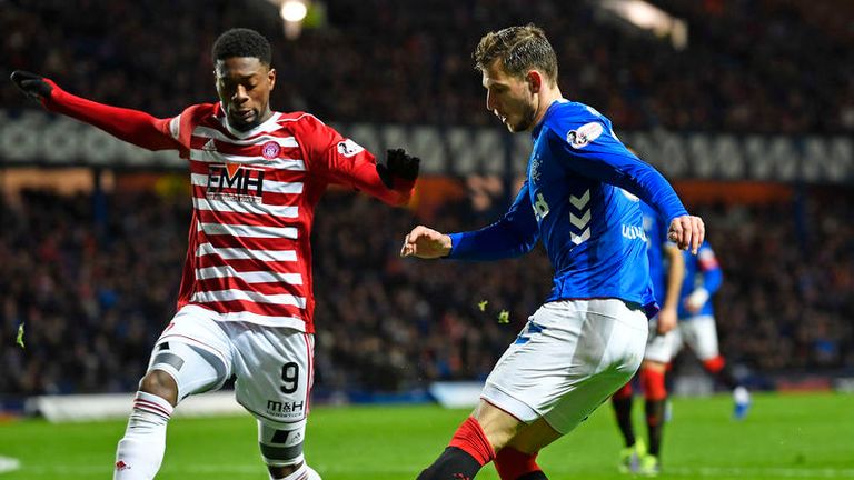 Barisic (right) was a threat for Rangers all afternoon