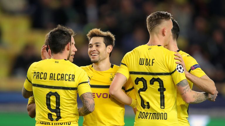 Raphael Guerreiro  during the UEFA Champions League Group A match between AS Monaco and Borussia Dortmund at Stade Louis II on December 11, 2018 in Monaco, Monaco.