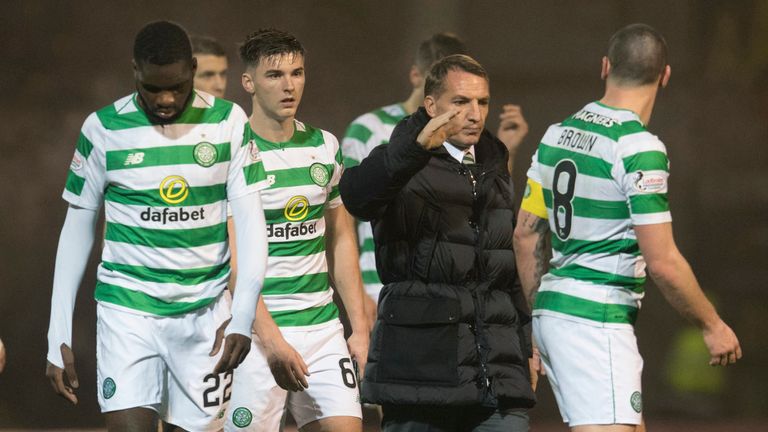 Celtic's Scott Brown (right) with manager Brendan Rodgers