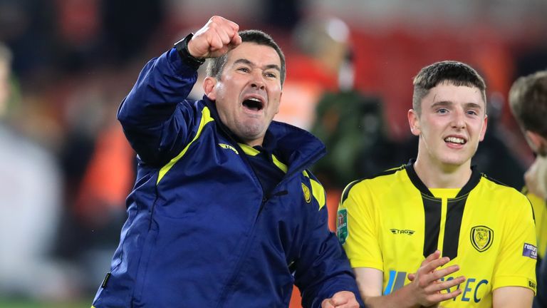 Nigel Clough celebrates