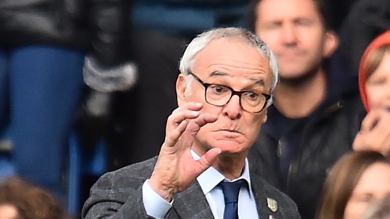 Claudio Ranieri gestures on the touchline