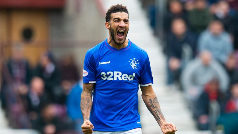 Connor Goldson celebrates after scoring to make it 1-1