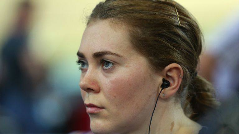 Jess Varnish, pictured in 2015 while competing for Great Britain at the UCI Track Cycling World Championships