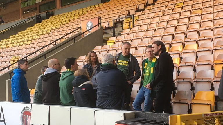 Norwich City boss Daniel Farke meets with the German Canaries, the club's main supporter group in Germany, Switzerland and Austria.