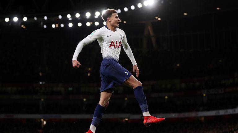  during the Carabao Cup Quarter Final match between Arsenal and Tottenham Hotspur at Emirates Stadium on December 19, 2018 in London, United Kingdom.