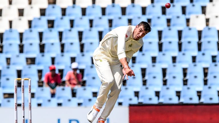 PRETORIA, SOUTH AFRICA - DECEMBER 27:  Duanne Olivier of South Africa during day 2 of the 1st Castle Lager Test match between South Africa and Pakistan at SuperSport Park on December 27, 2018 in Pretoria, South Africa. (Photo by Sydney Seshibedi/Gallo Images)