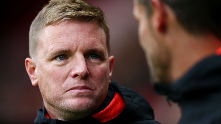 Eddie Howe prior to the Premier League match between Bournemouth and Liverpool