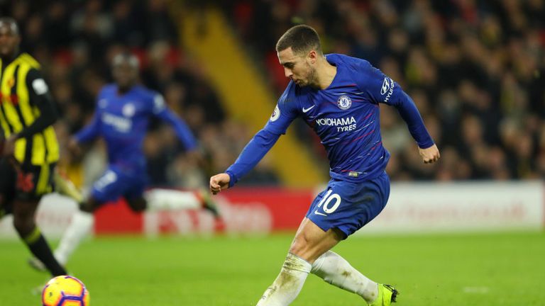 Eden Hazard tucked home his 100th Chelsea goal to give the visitors the lead