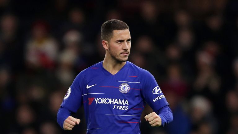 Eden Hazard during the Premier League match between Watford FC and Chelsea FC at Vicarage Road on December 26, 2018 in Watford, United Kingdom.