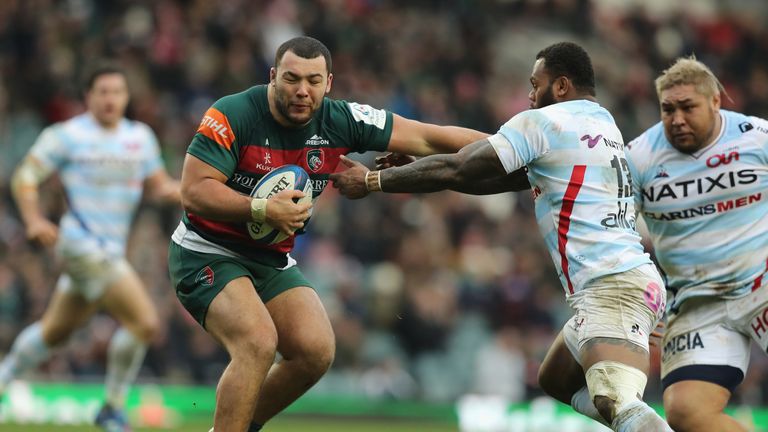 Tigers prop Ellis Genge looks to fend off Virimi Vakatawa