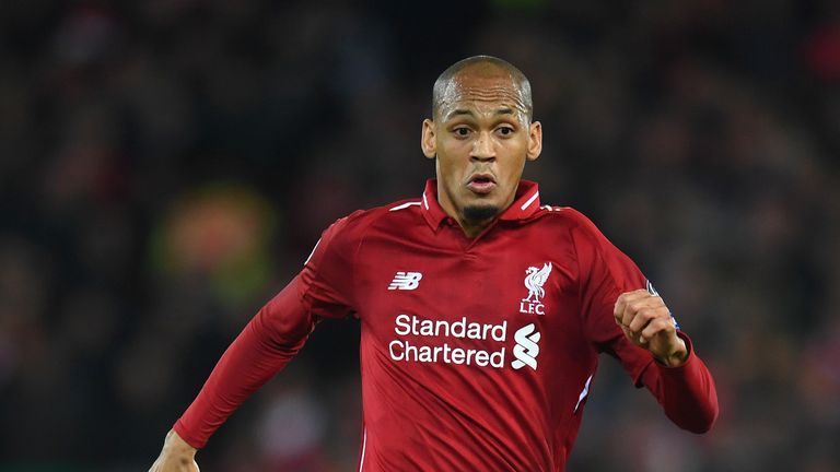 Fabinho during the Group C match of the UEFA Champions League between Liverpool and FK Crvena Zvezda at Anfield on October 24, 2018 in Liverpool, United Kingdom.
