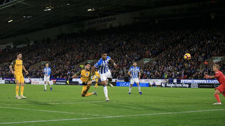 Florin Andone scored his first goal for Brighton to seal victory
