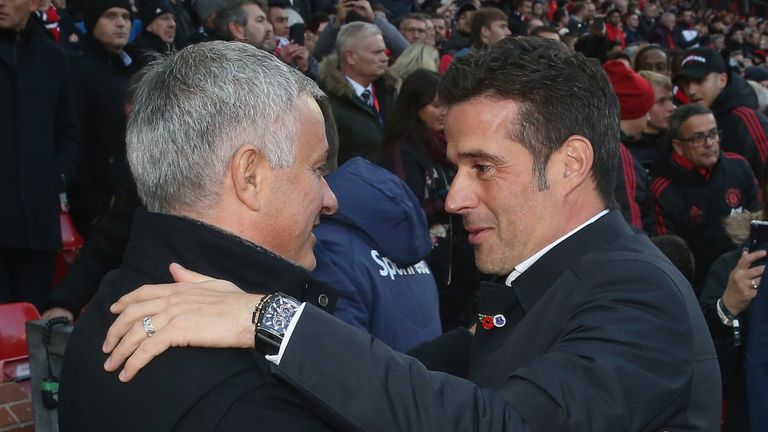 Jose Mourinho greets Marco Silva