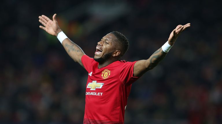Fred of Manchester United in action during the Group H match of the UEFA Champions League between Manchester United and BSC Young Boys at Old Trafford on November 27, 2018 in Manchester, United Kingdom. 