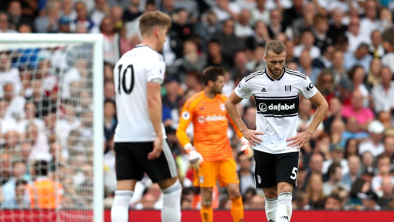  during the Premier League match between Fulham FC and Crystal Palace at Craven Cottage on August 11, 2018 in London, United Kingdom.