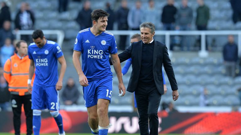 Harry Maguire with Claude Puel