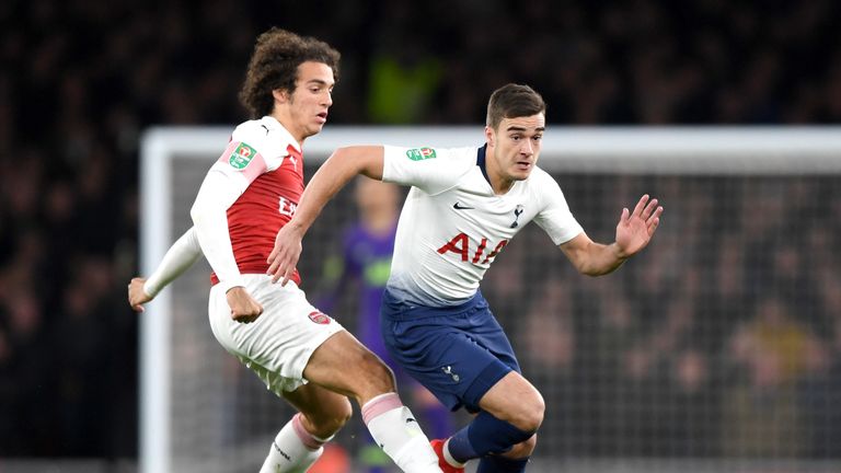 Harry Winks during the Carabao Cup Quarter Final match between Arsenal and Tottenham Hotspur at Emirates Stadium on December 19, 2018 in London, United Kingdom