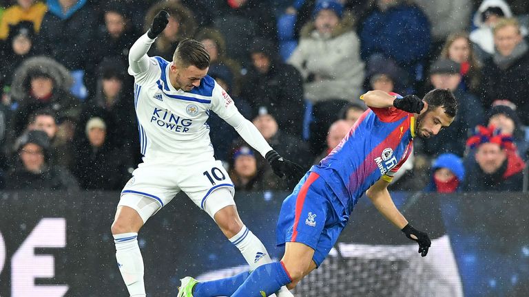 James Maddison tackles Luka Milivojevic